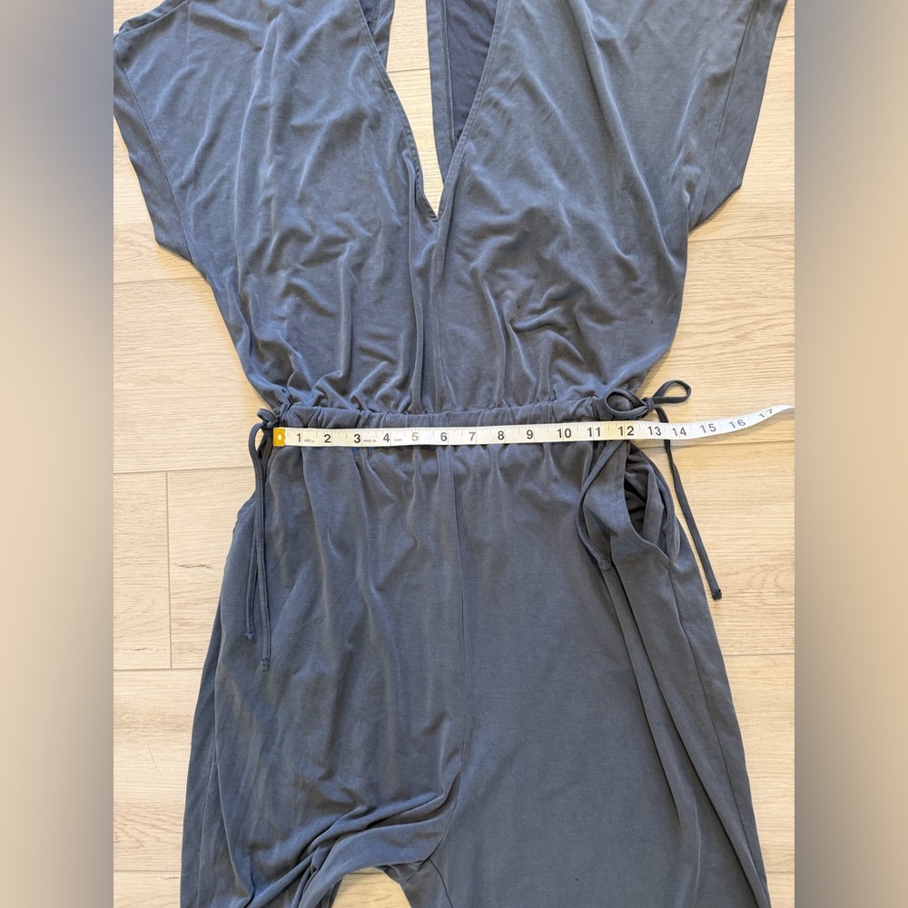 Free People Jumpsuit Sz S Beautiful Day One Piece Gray Pockets Soft Jogger *Read - Picture 7 of 14